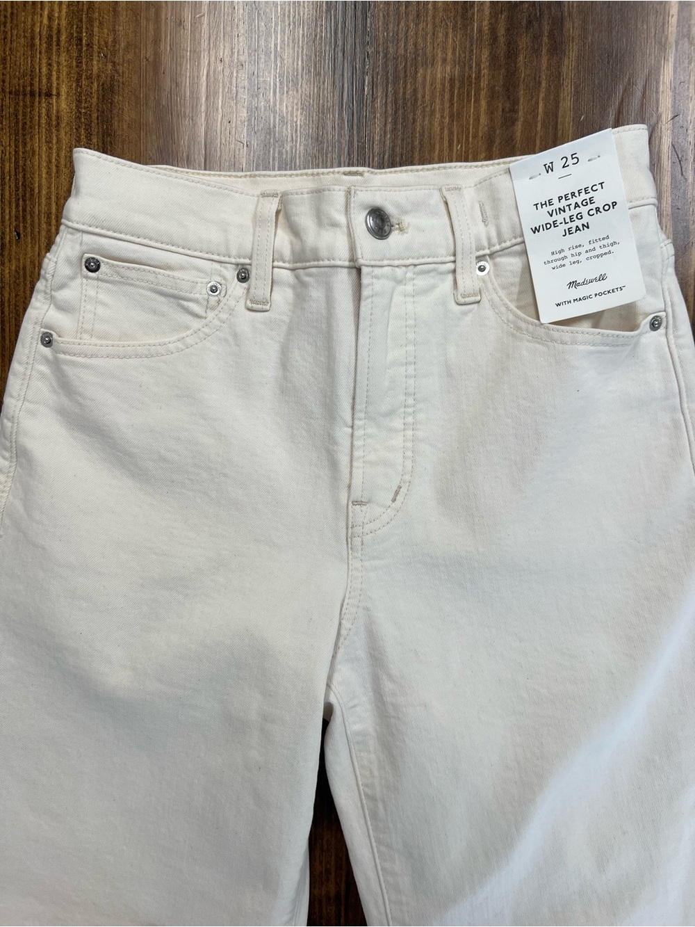 Madewell The Perfect Vintage Wide-Leg Crop Jean in Vintage Canvas Size 25 NWT - Picture 8 of 13